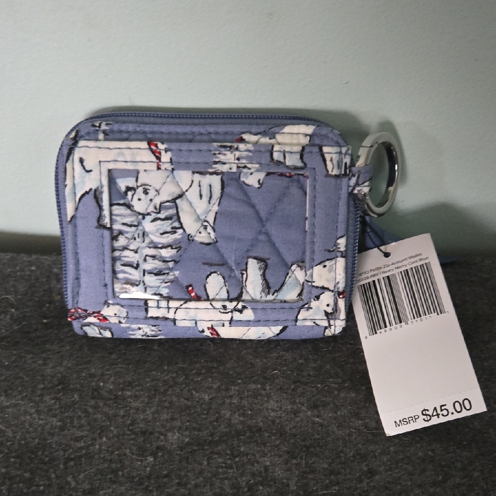 Vera Bradley Wallet "Beary Merry Cool Blue" Print